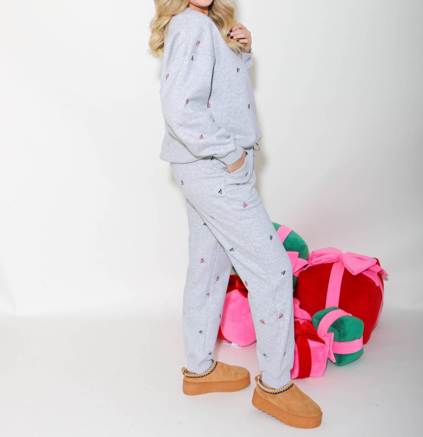 Gilli - Ski Embroidered Sweat Set - clothing - graphic - grey