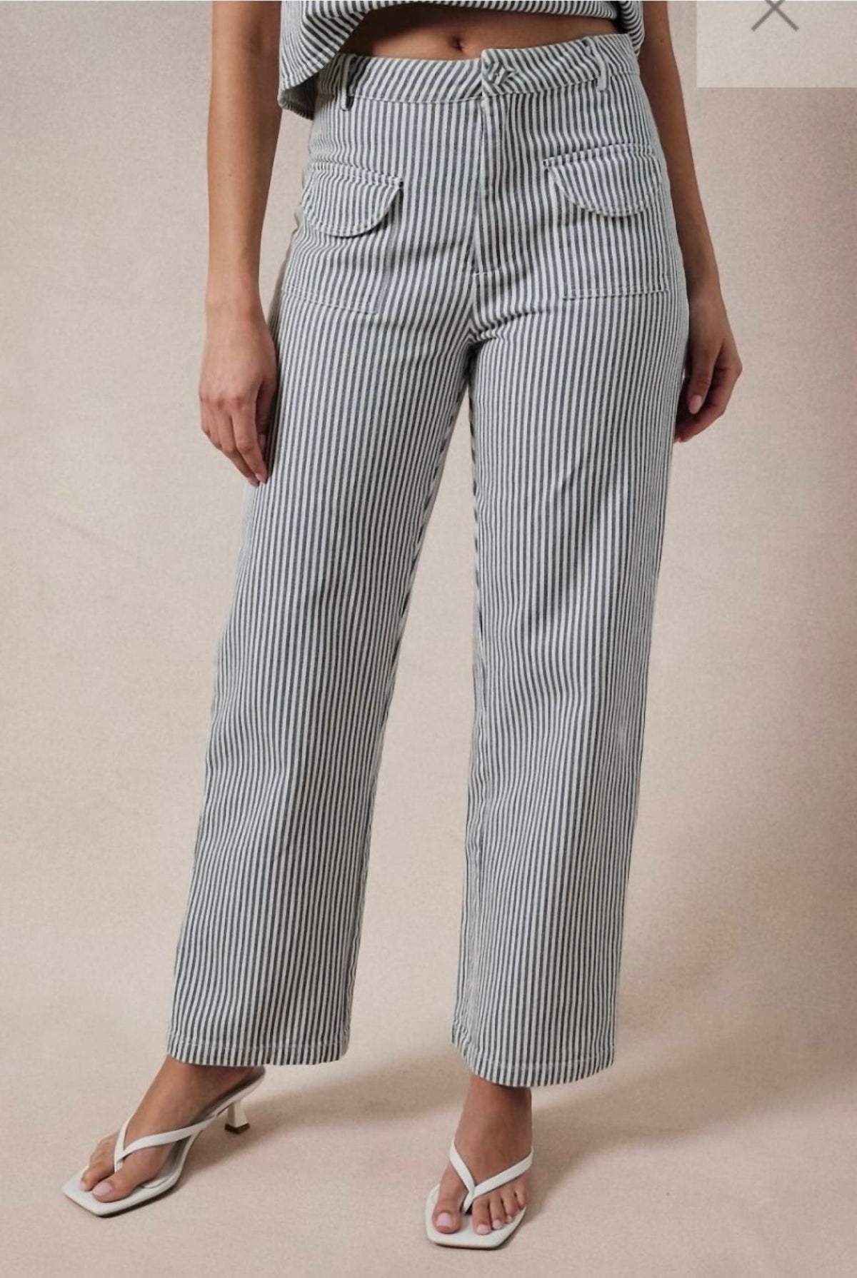 Gilli - Stripped Denim Long Pant