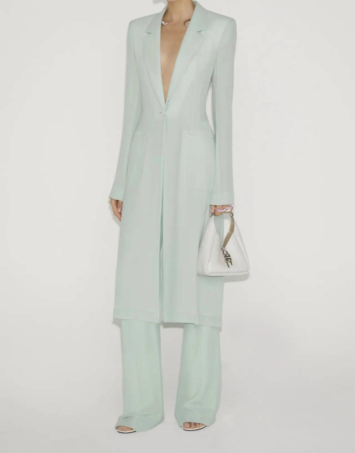 Givenchy - Single-Breasted Sheer Longline Coat