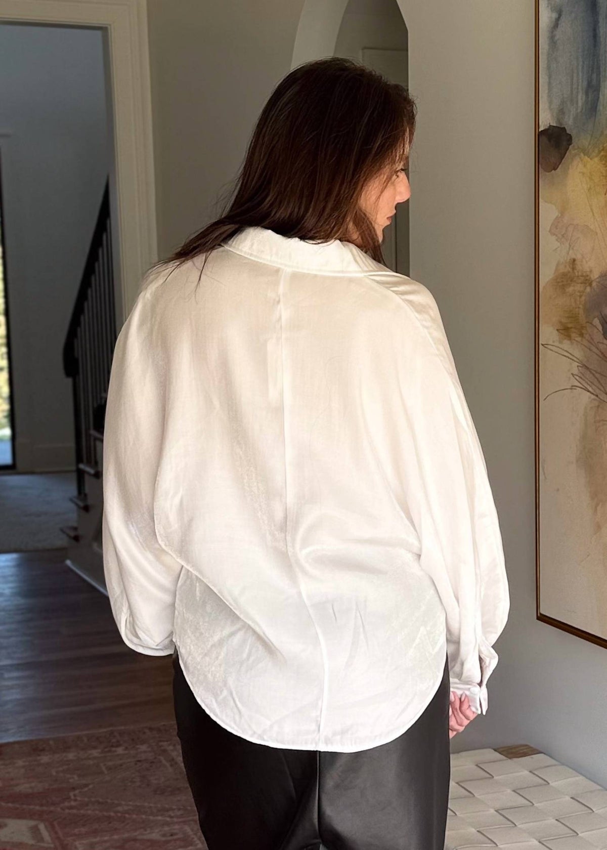 Glam - Button Front Long Sleeve Blouse