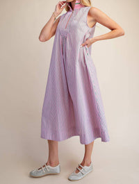 Glam - Hailee Half Zip Mock Neck Maxi Dress