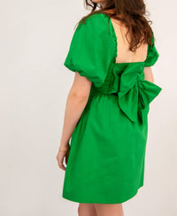 Glam - Kaylee Square Neck Puff Sleeve Dress - clothing - dresses - green