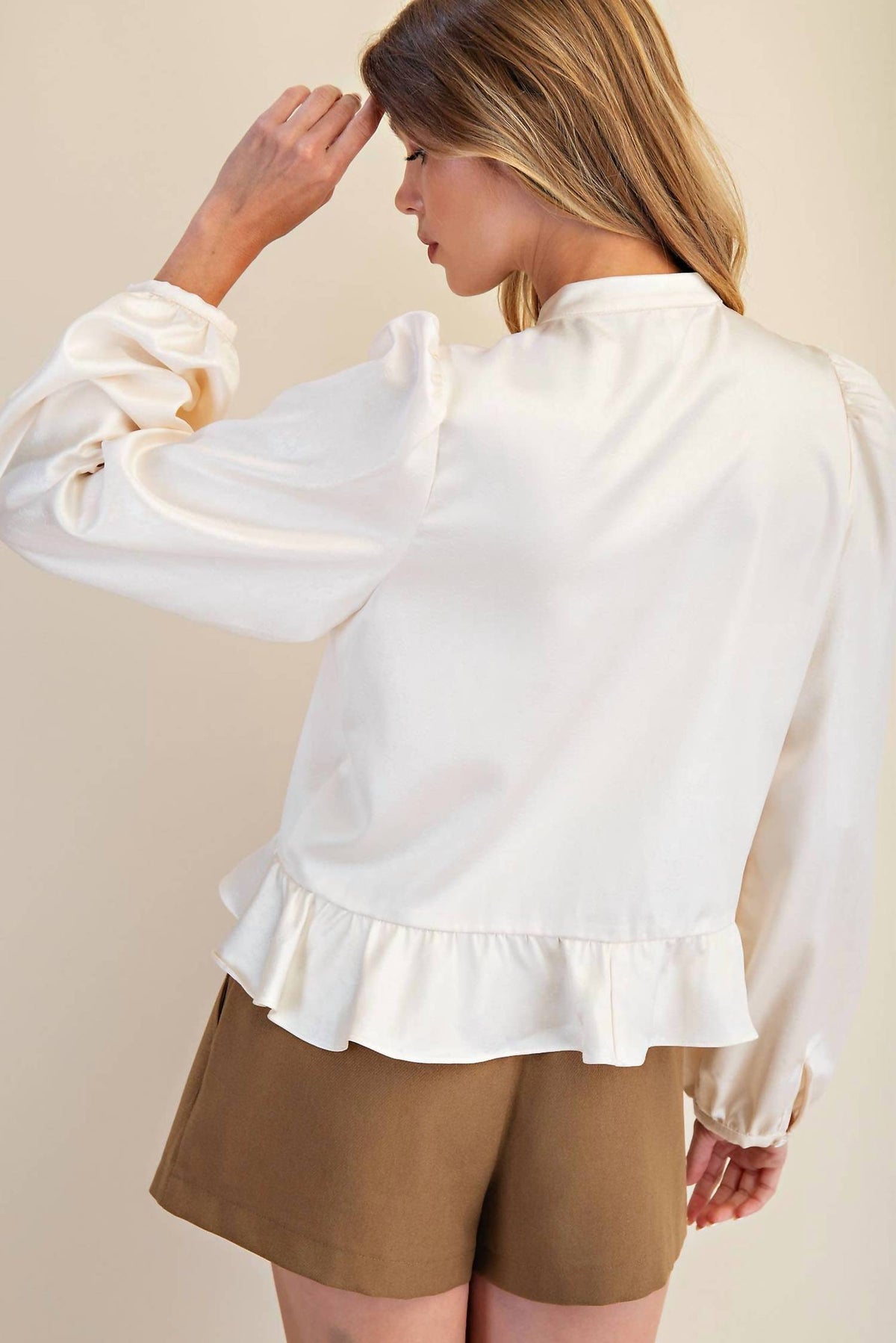 Glam - Long Sleeve Ruffle Top