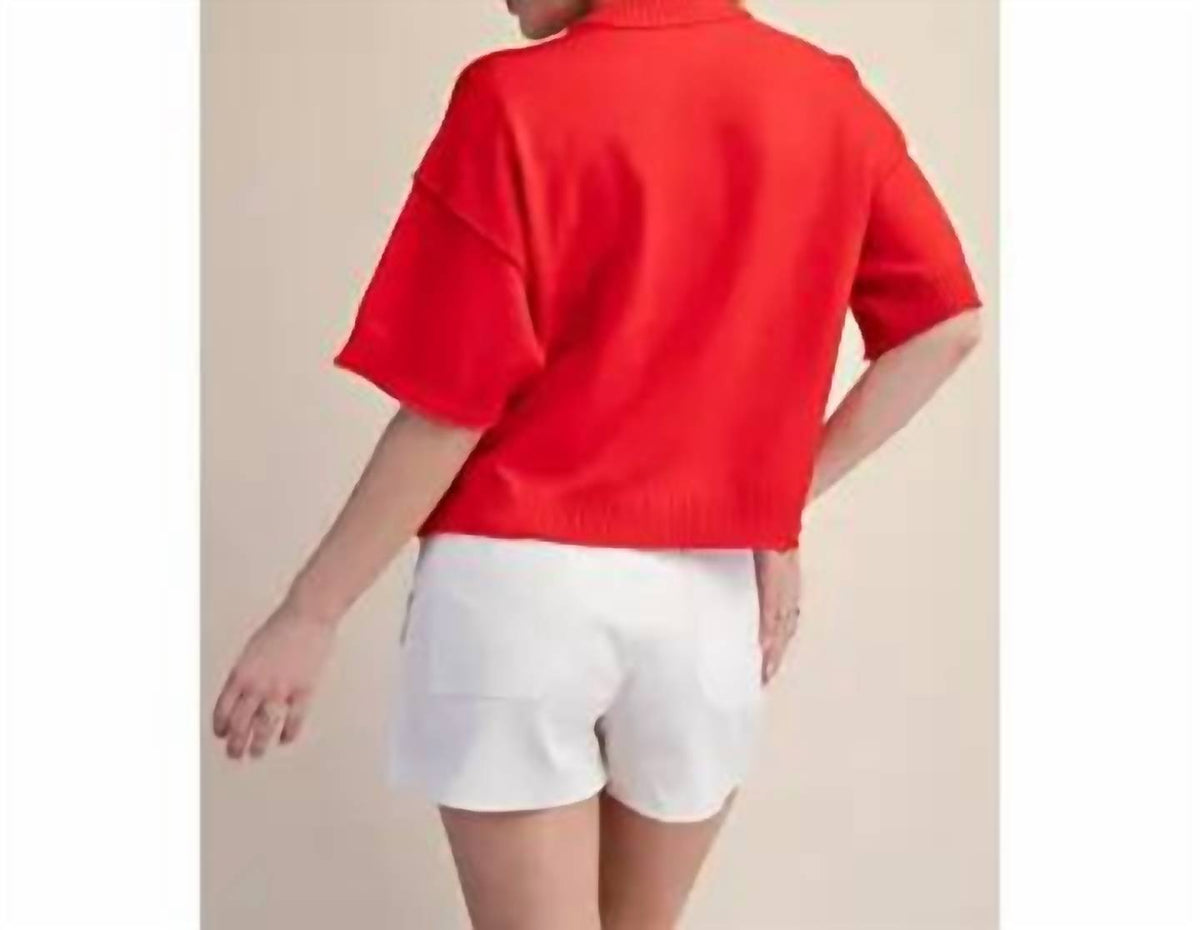 Glam - Selene Short Sleeve Crew Sweater