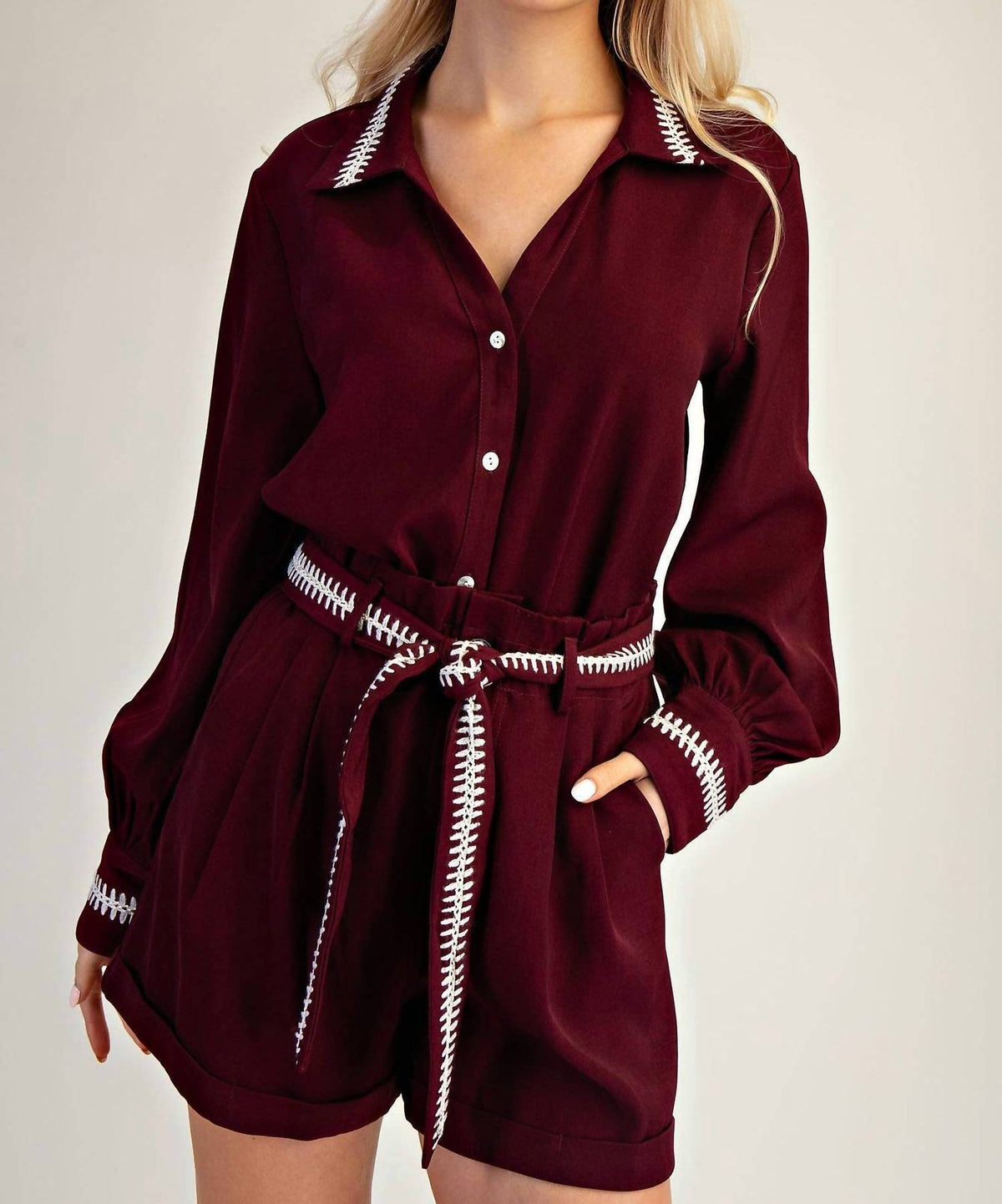 Glam - Stitched Grace Button-down Shirt