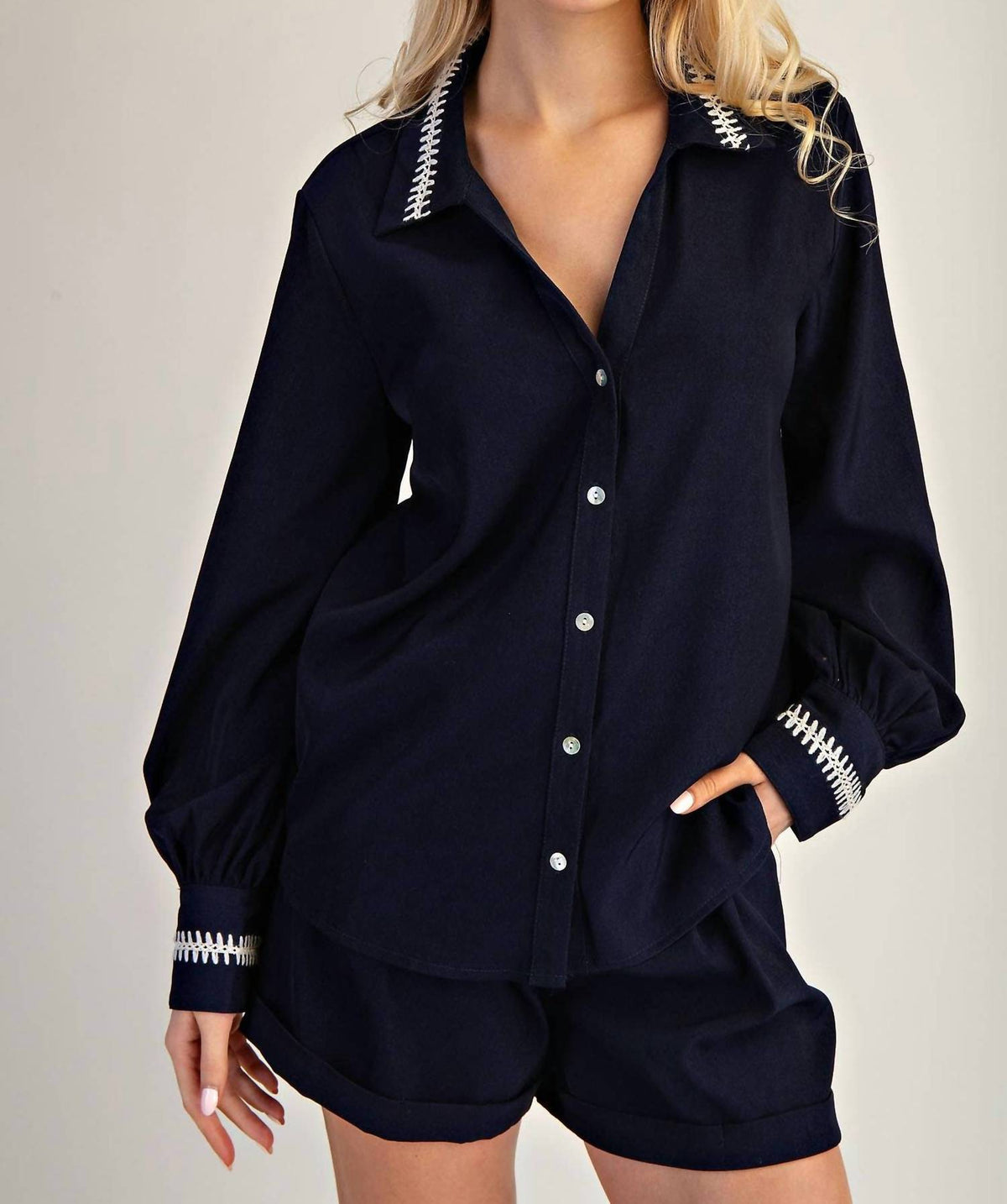 Glam - Stitched Grace Button-down Shirt
