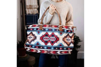 Glittering South - Women's Aztec Print Accents Weekender Bag - bags - brown - handbags