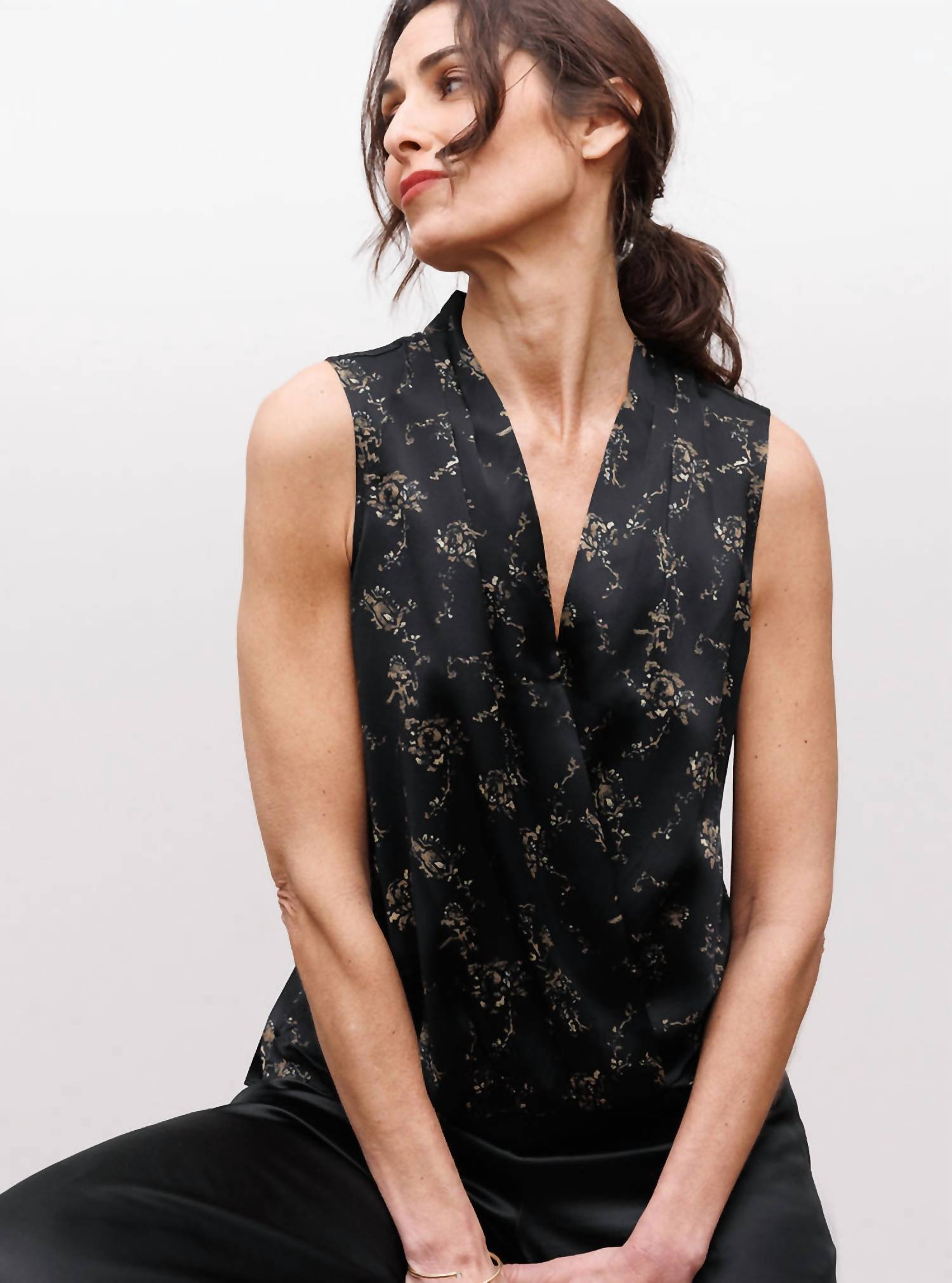 Go By Go Silk - Boho Surplus Blouse - black - blouses - clothing