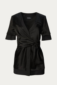 INSIDE-OUT WRAP BLAZER