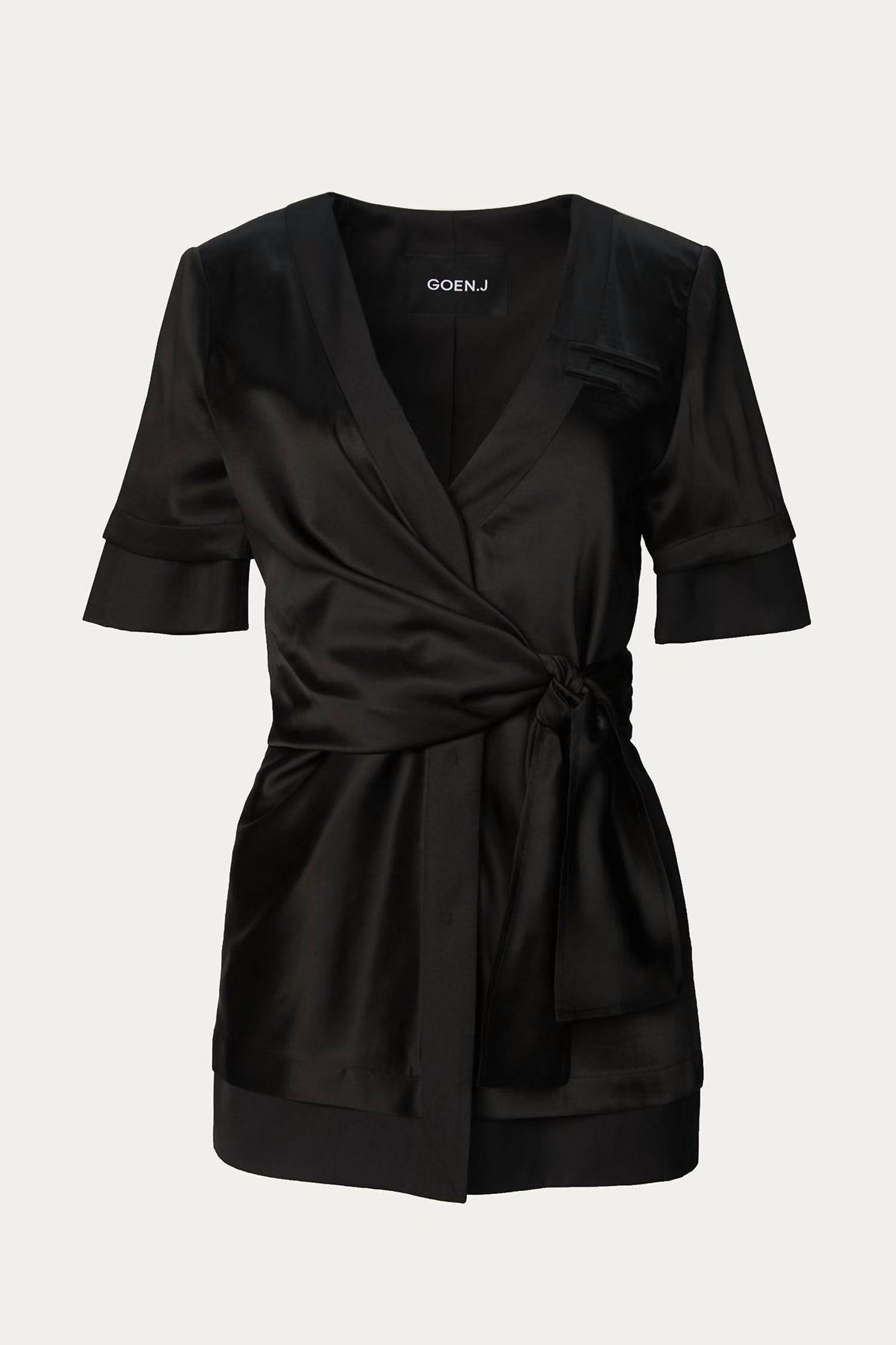 INSIDE-OUT WRAP BLAZER
