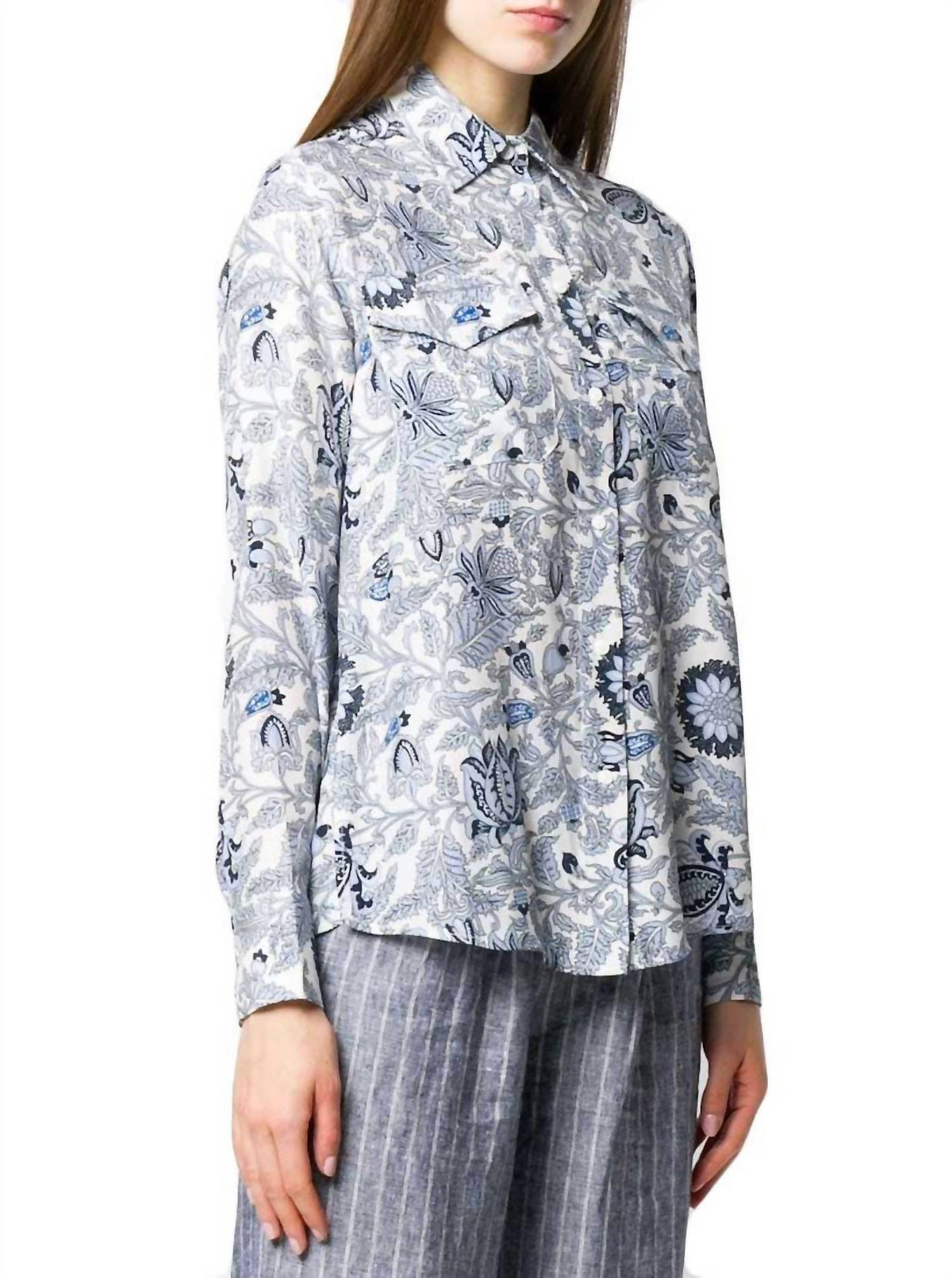 Gold Hawk - Paisley Blouse Blue