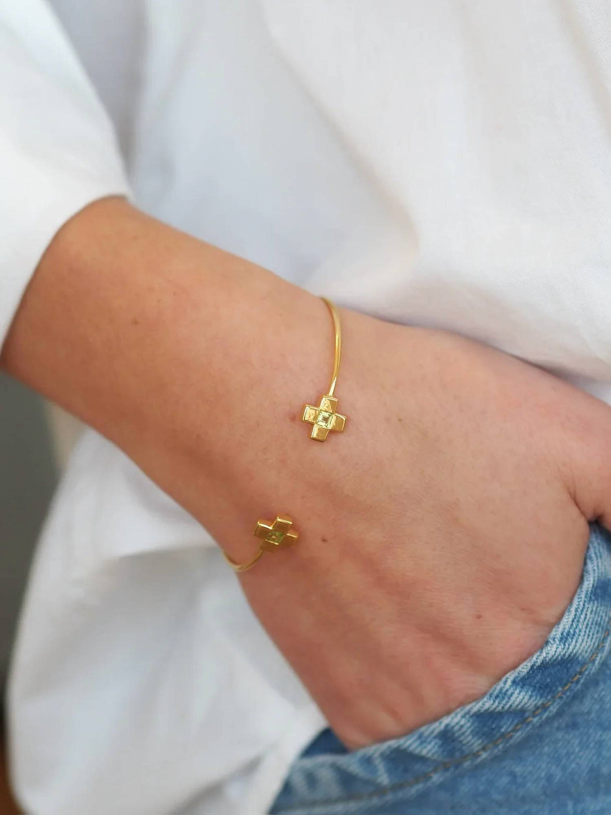 Goldbug Collection - Women's Cross Bangle Bracelet