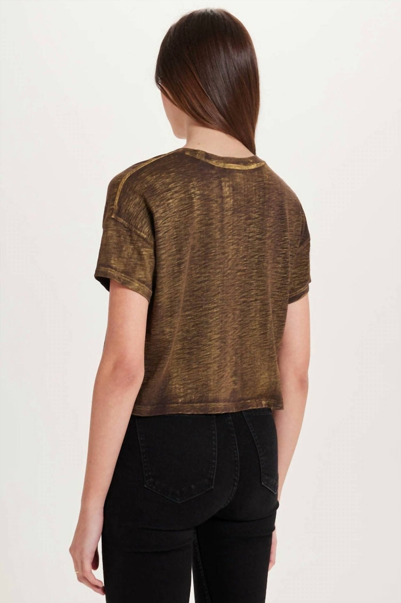 Goldie Lewinter - Metalic Sparkle Crop Short Sleeve Top - clothing - cotton - gold
