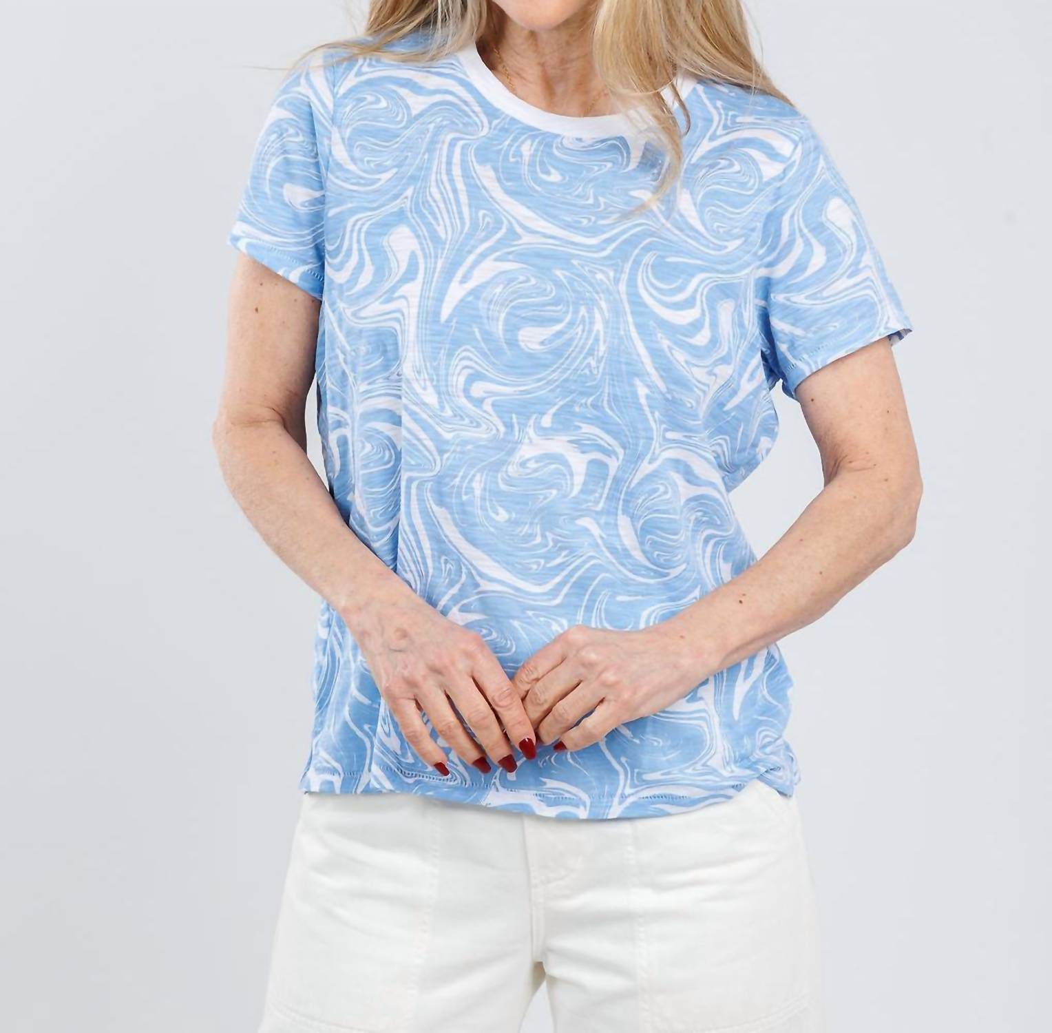 Goldie - Marbled Boy Tee - beige - clothing - cotton - blend