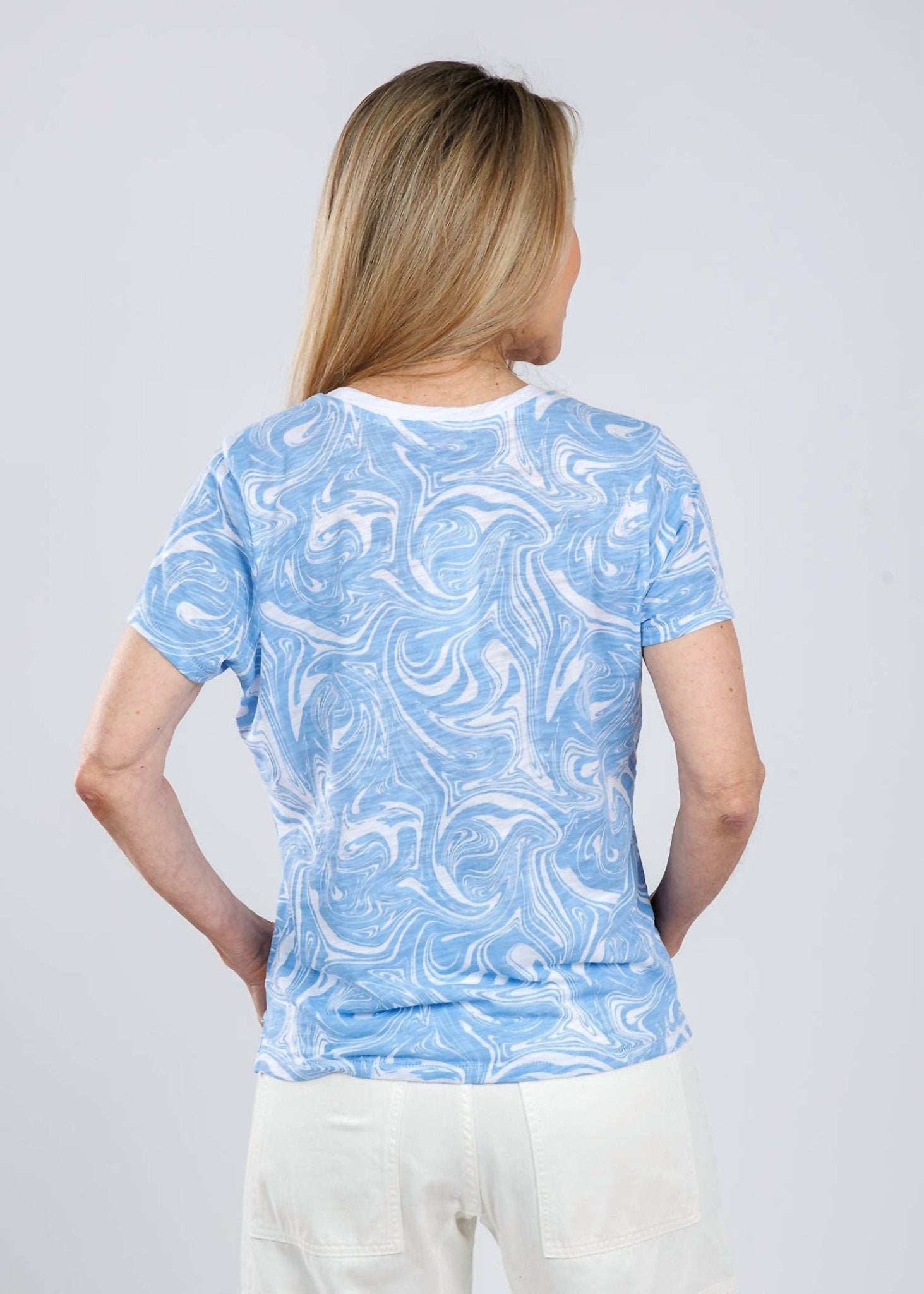 Goldie - Marbled Boy Tee - beige - clothing - cotton - blend