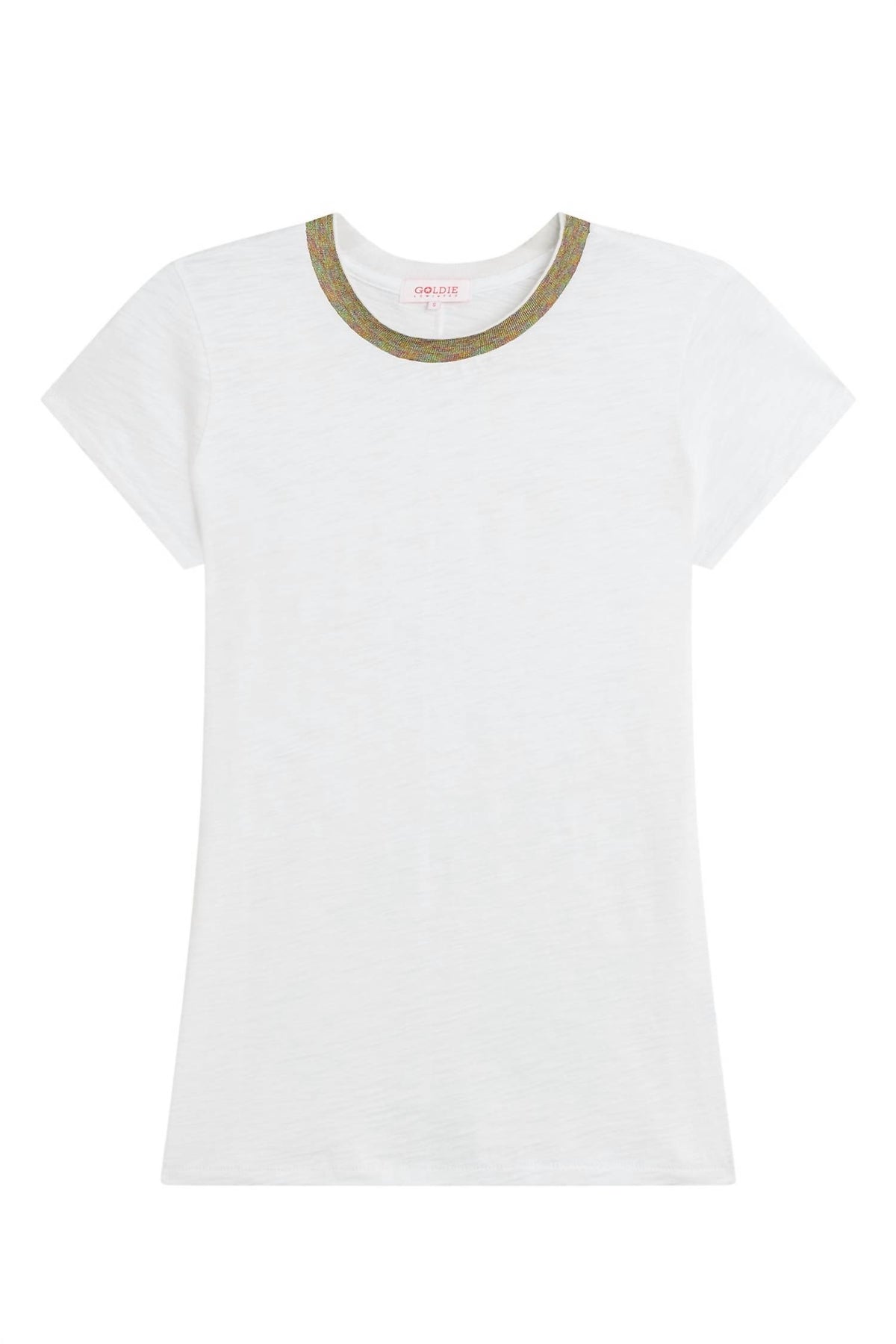 Goldie - Metallic Trimmed Short Sleeve Tee