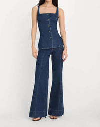 Good American - Button-front Denim Top