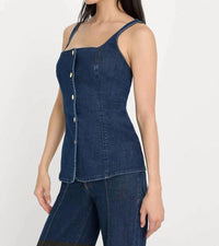 Good American - Button-front Denim Top