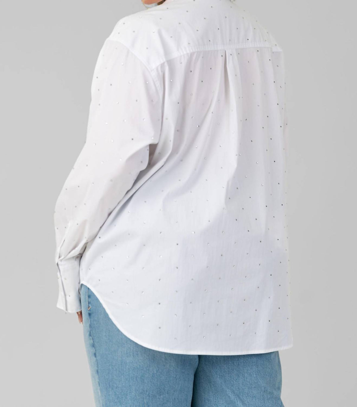 Good American - Crystal Good Button Down Long Lseeve Shirt - Plus
