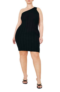 Good American - Ribbed Knit Mini Dress - black - clothing - dresses