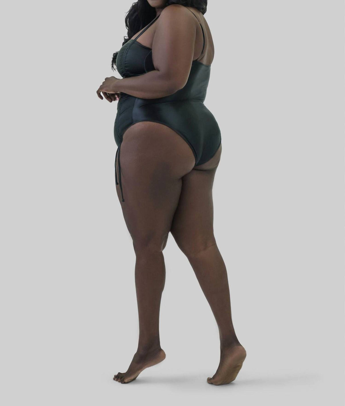 Good American - RUCHED WAISTED ONE-PIECE SWIMSUIT