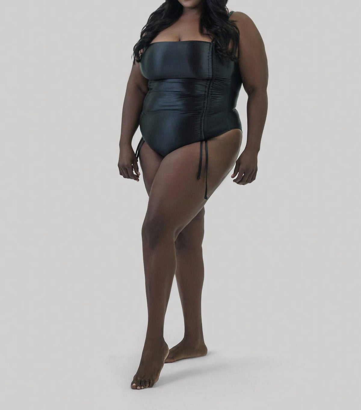 Good American - RUCHED WAISTED ONE-PIECE SWIMSUIT