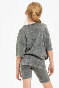 Good Girl - Girls Top And Biker Short Set - grey - 