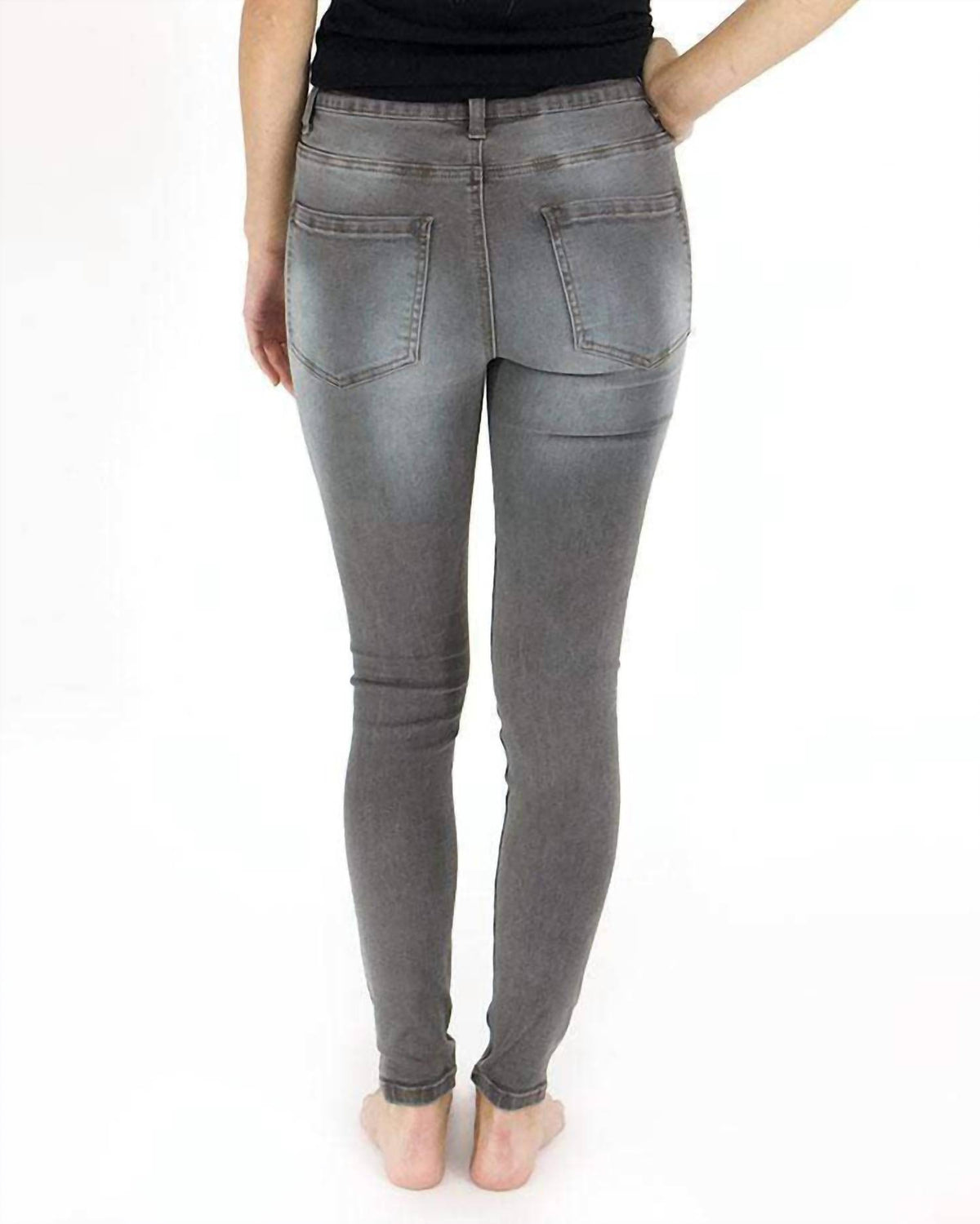 Grace And Lace - Button Fly Distressed Jeggings