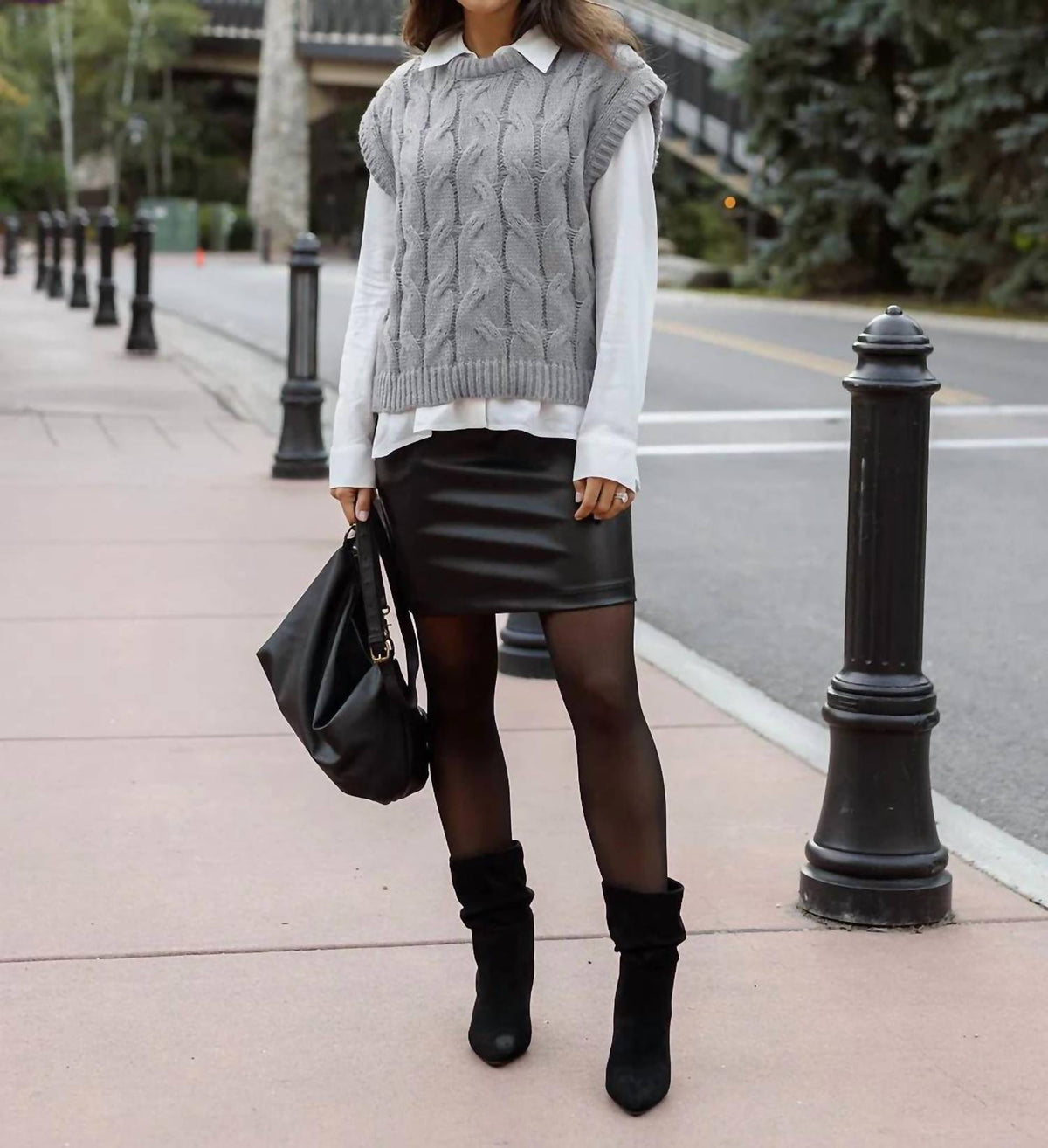 Grace And Lace - Cable Knit Sweater Vest