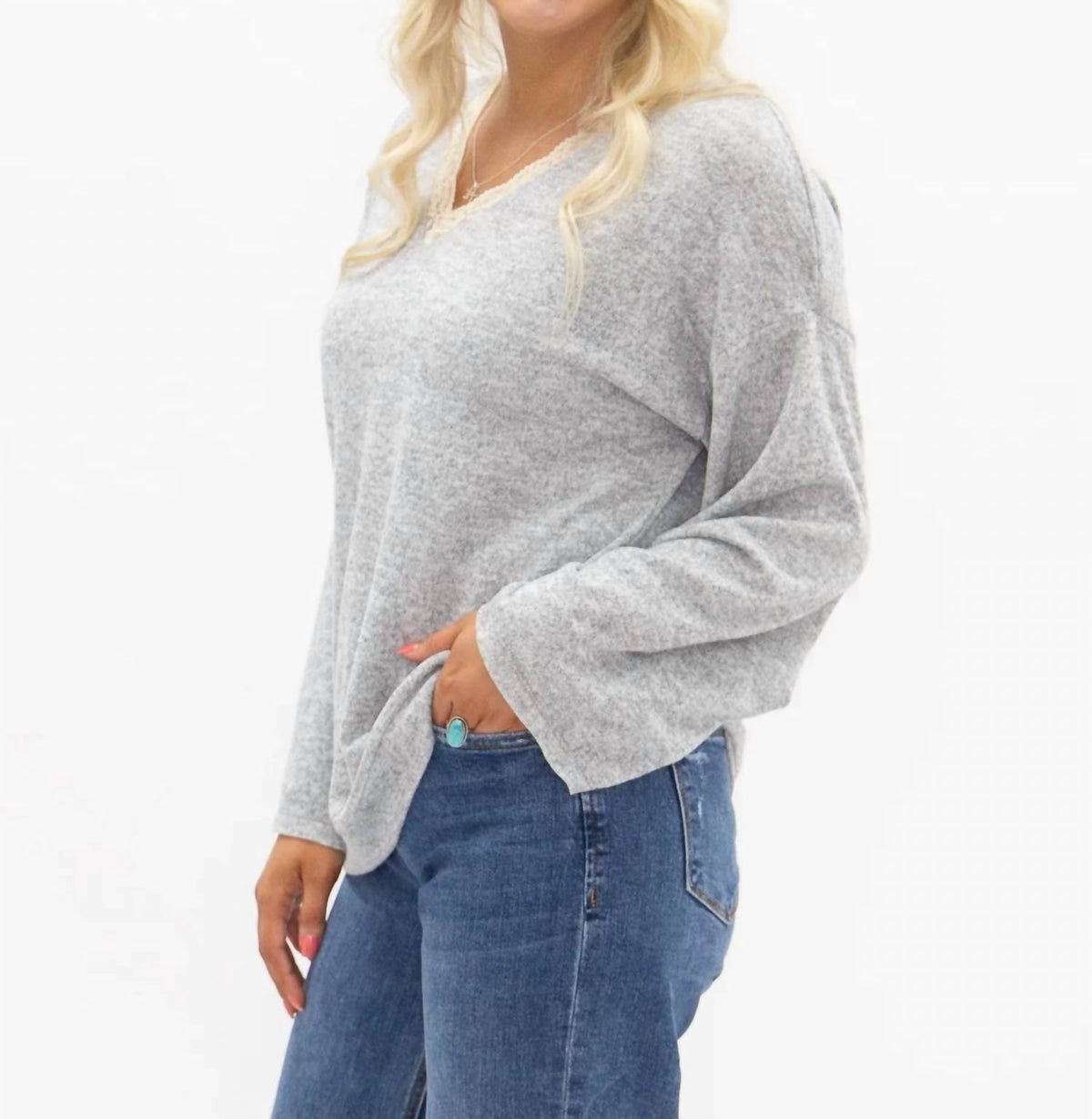 Grace + Emma - Ultra Soft Lace Detail Top