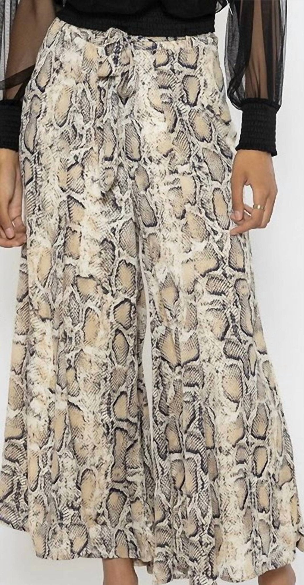 Gracia - Animal Print Culottes - animal - beige - clothing