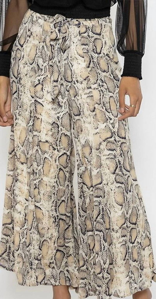 Gracia - Animal Print Culottes - animal - beige - clothing