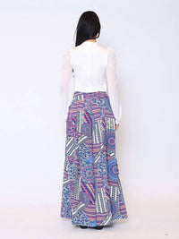 Gracia - Geometric Palazzo Pants - blue - clothing - geometric