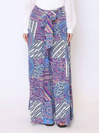 Gracia - Geometric Palazzo Pants - blue - clothing - geometric