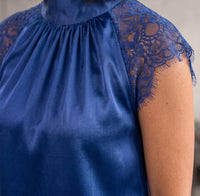 Gracia - Satin And Lace Blouse