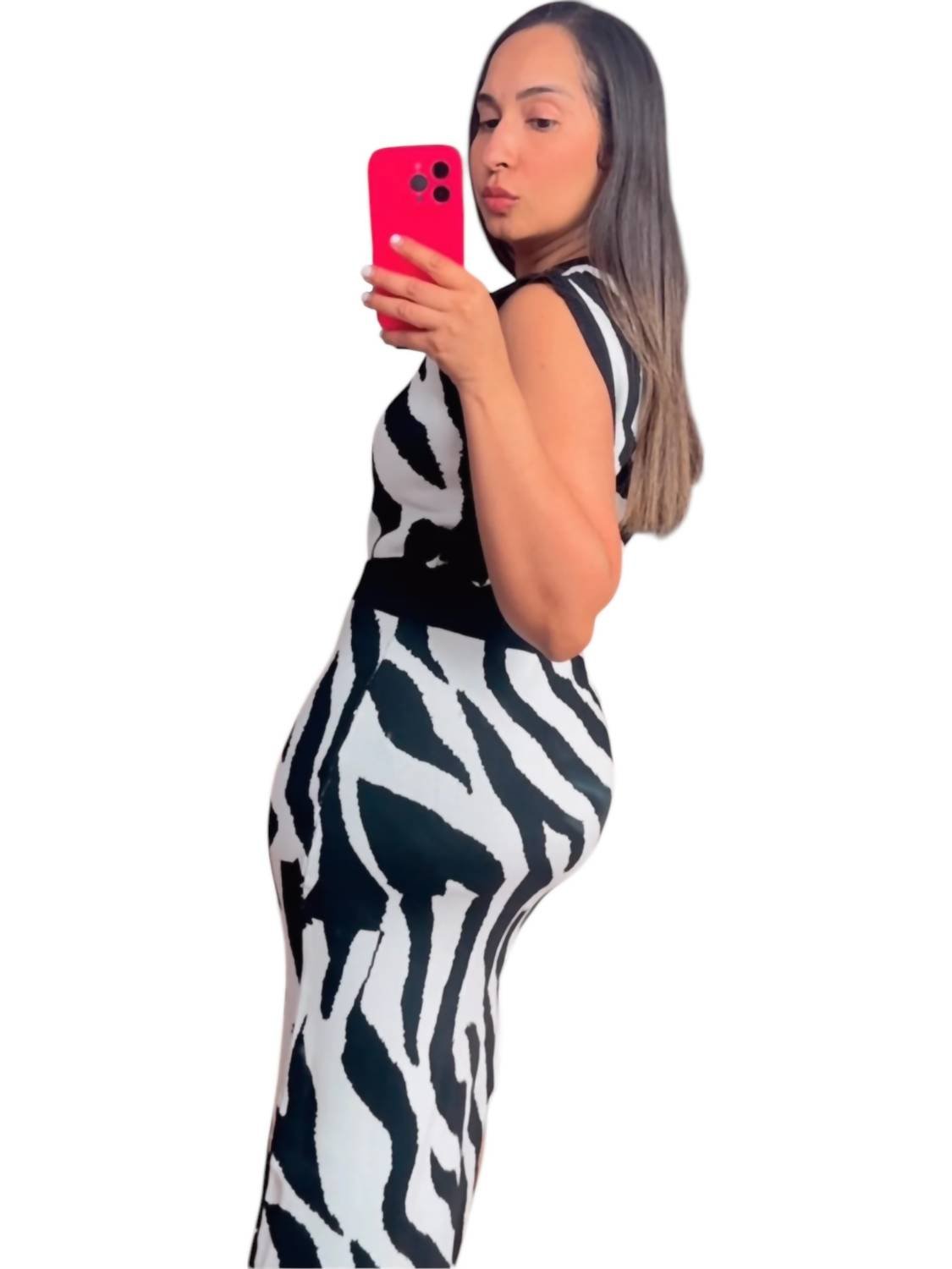 Gracia - Zebra Dress - animal - black - clothing