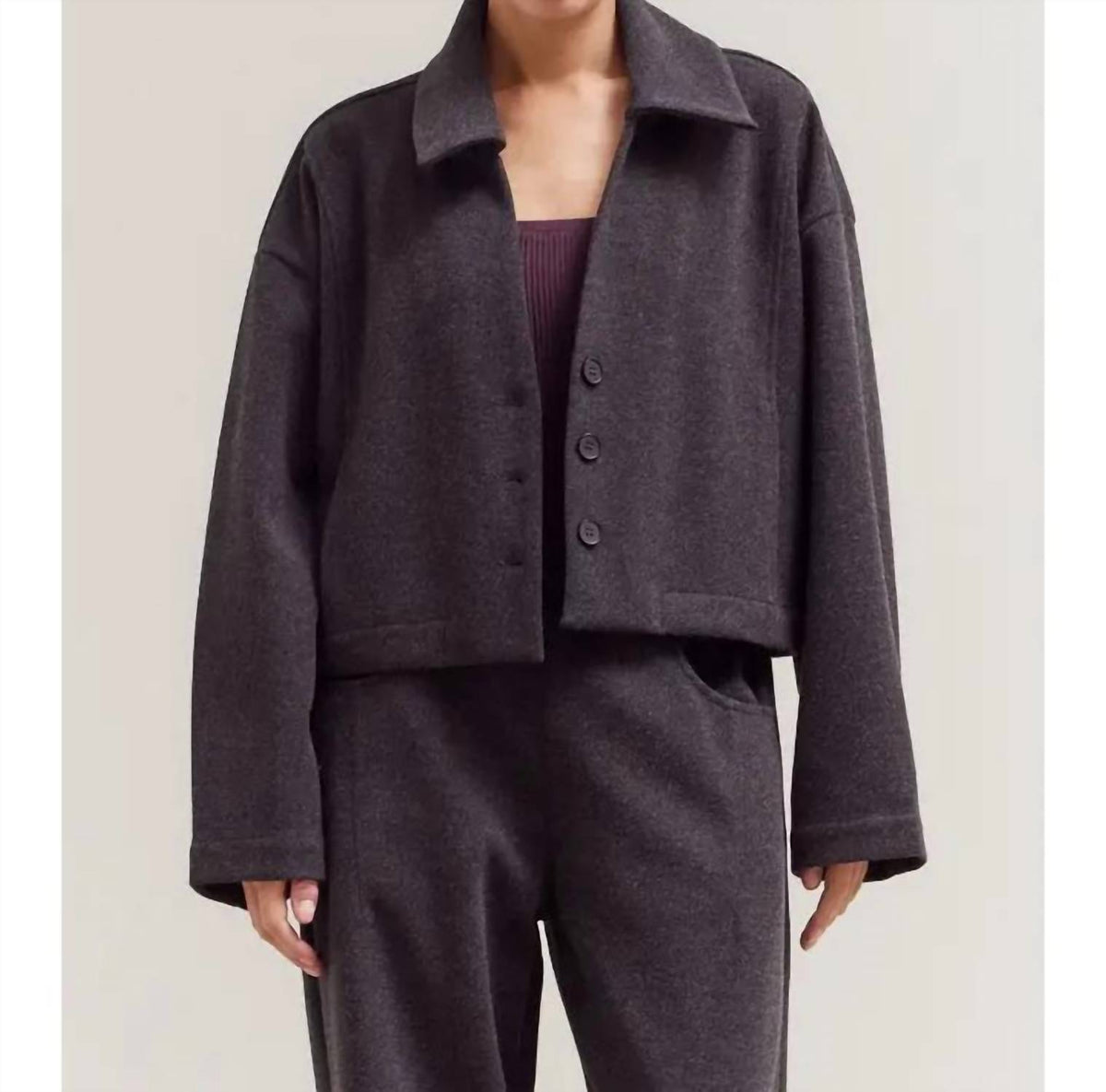 Grade & Gather - Bella Crop Wool Collar Jacket