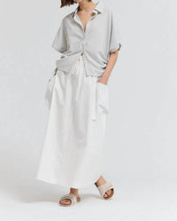 Grade & Gather - Women's Playful Side Tie Button Up