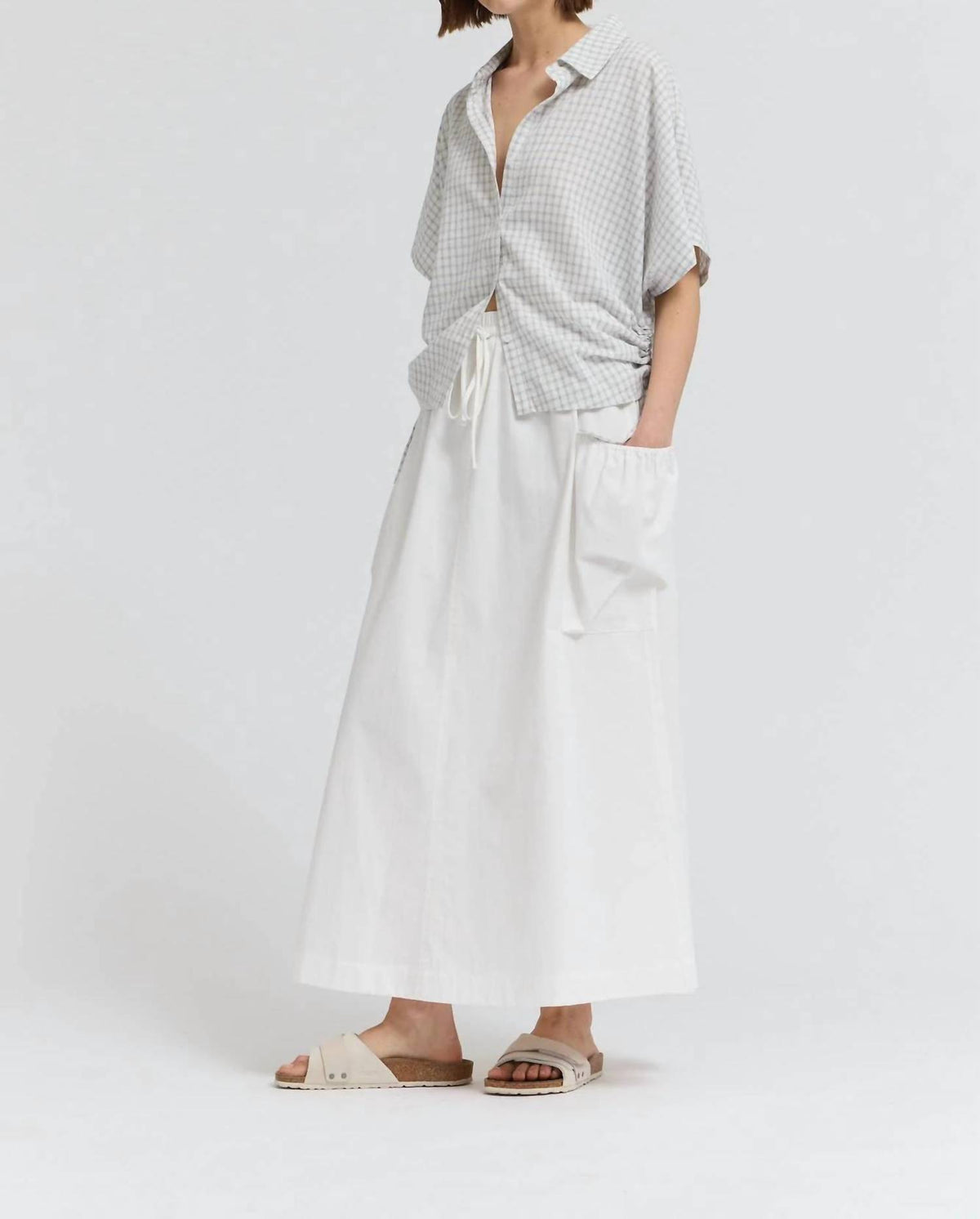 Grade & Gather - Women's Playful Side Tie Button Up