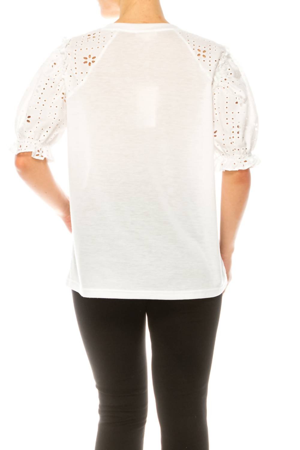 Grand & Greene - Eyelet Sleeve Raglan T-shirt - blouses - clothing - shirts