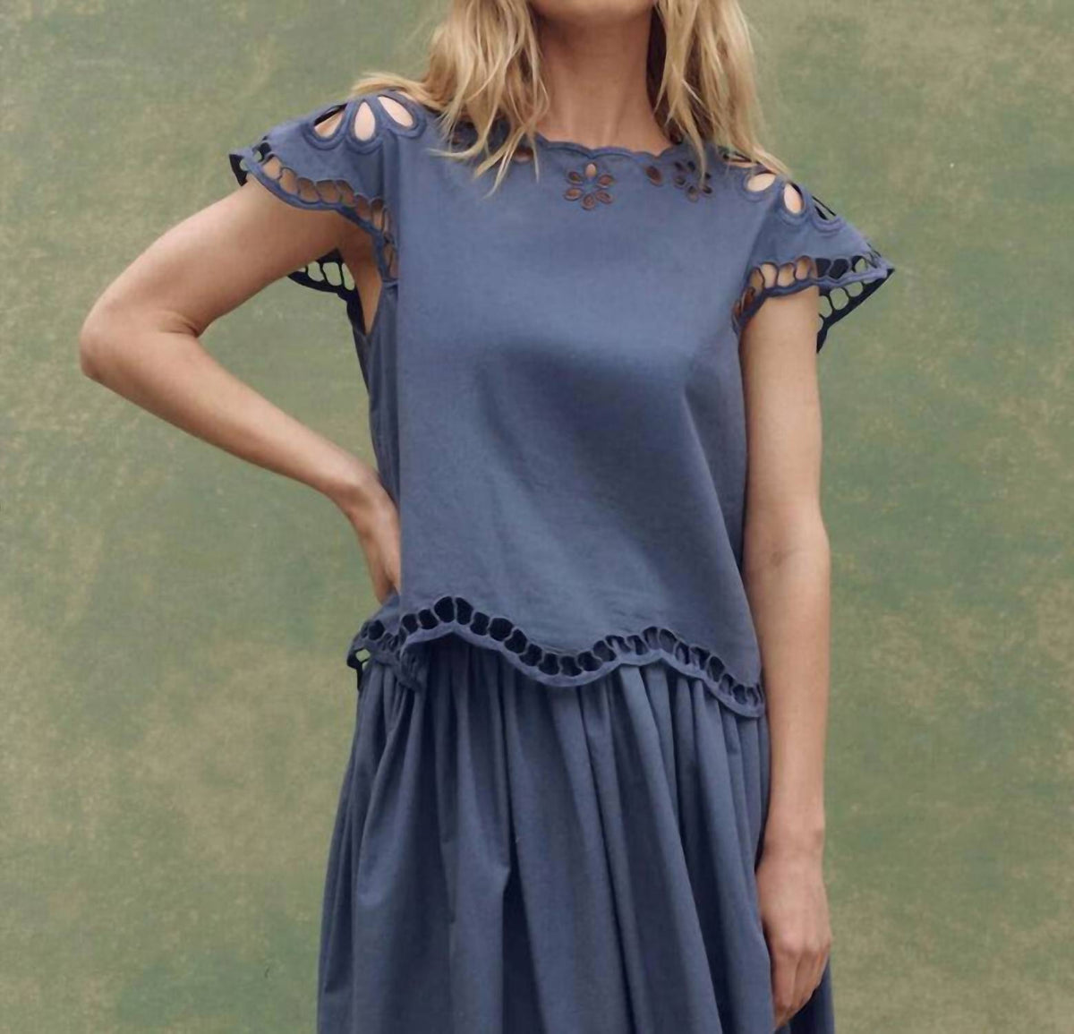 The Great. - The Super Bloom Eyelet Top
