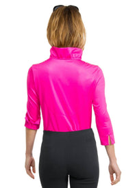 Gretchen Scott - Ruffneck Jersey Top - blouses - clothing - pink
