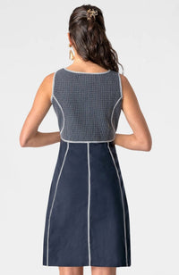 Gretchen Scott - Trapunto Tango Dress - blue - clothing - dresses