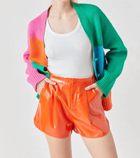 Grey Lab - Abstract Colorblock Cardigan
