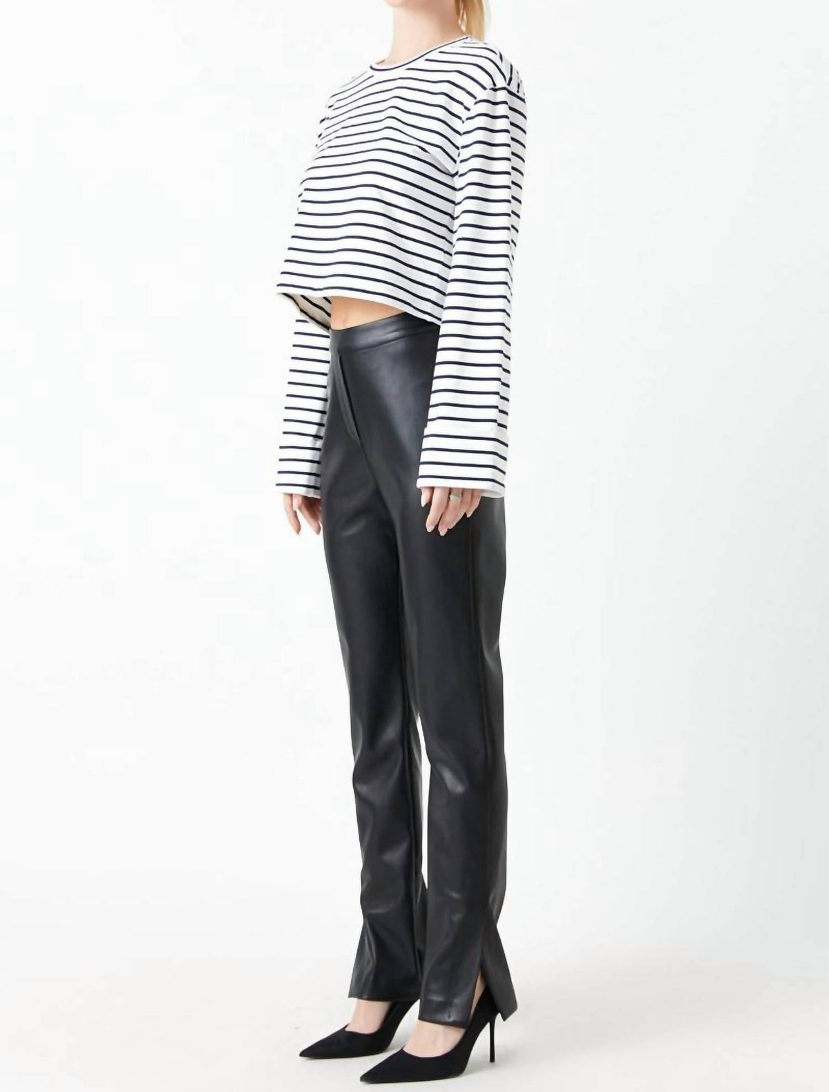 Grey Lab - Pu Slit Leggings