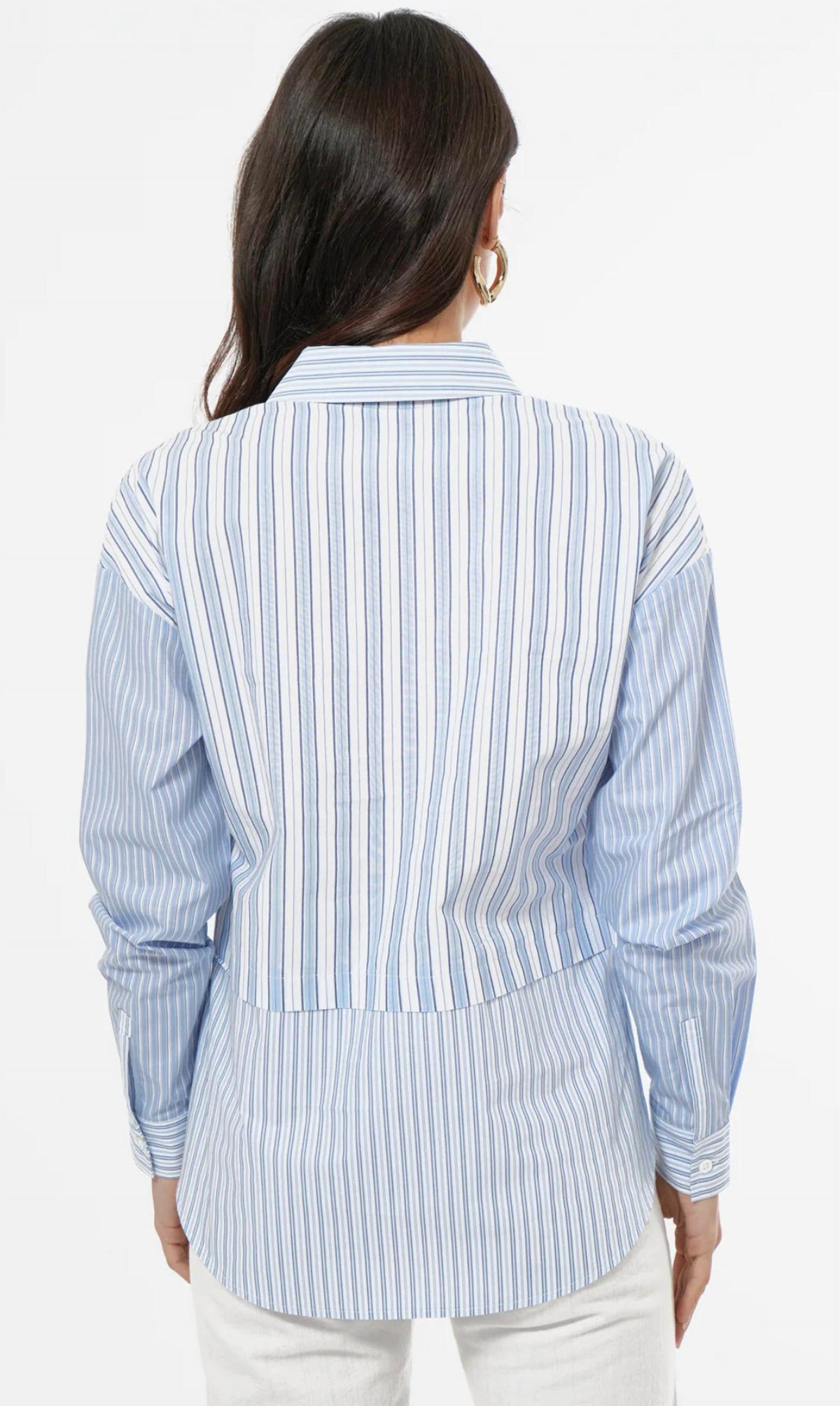 Greylin - Daria Mix Stripe Oversized Shirt