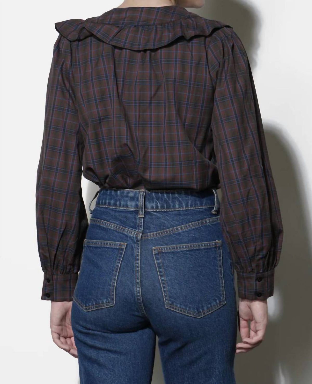 Greylin - Krista Peter Pan Collar Plaid Blouse