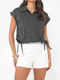 Greylin - Mallory Cropped Button Down Top