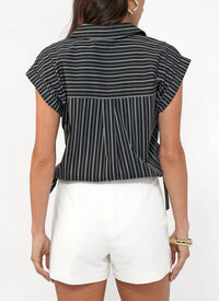 Greylin - Mallory Cropped Button Down Top