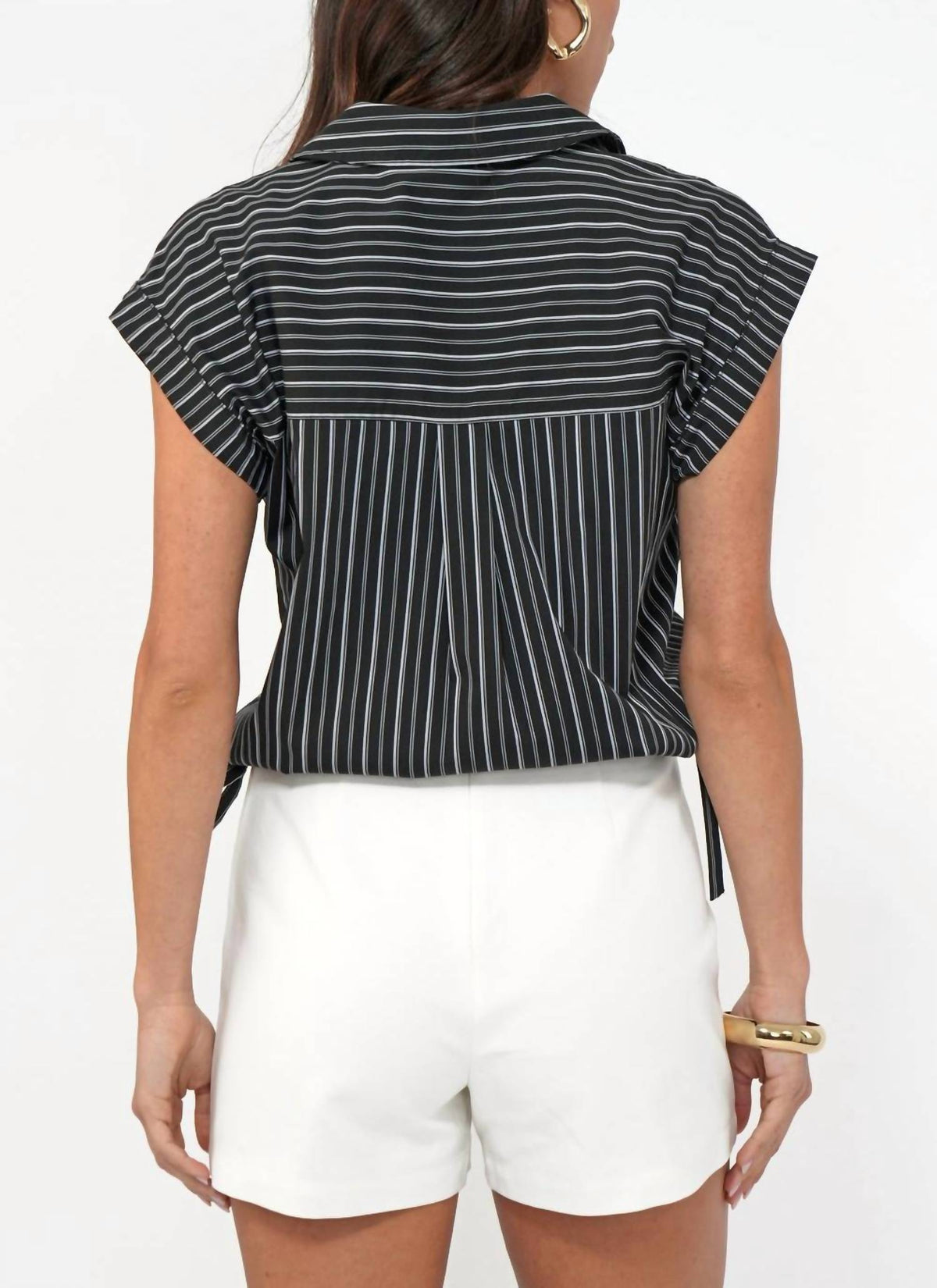 Greylin - Mallory Cropped Button Down Top